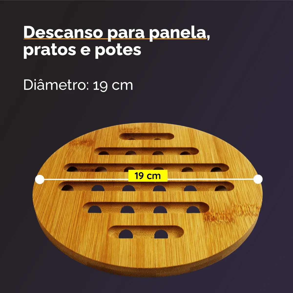 DESCANSO PARA PANELA REDONDO EM BAMBU ECOKITCHEN - Imagem 2