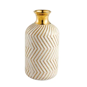 VASO CERAMICO IMPORT J163G-L (LISTRA DOURADA)